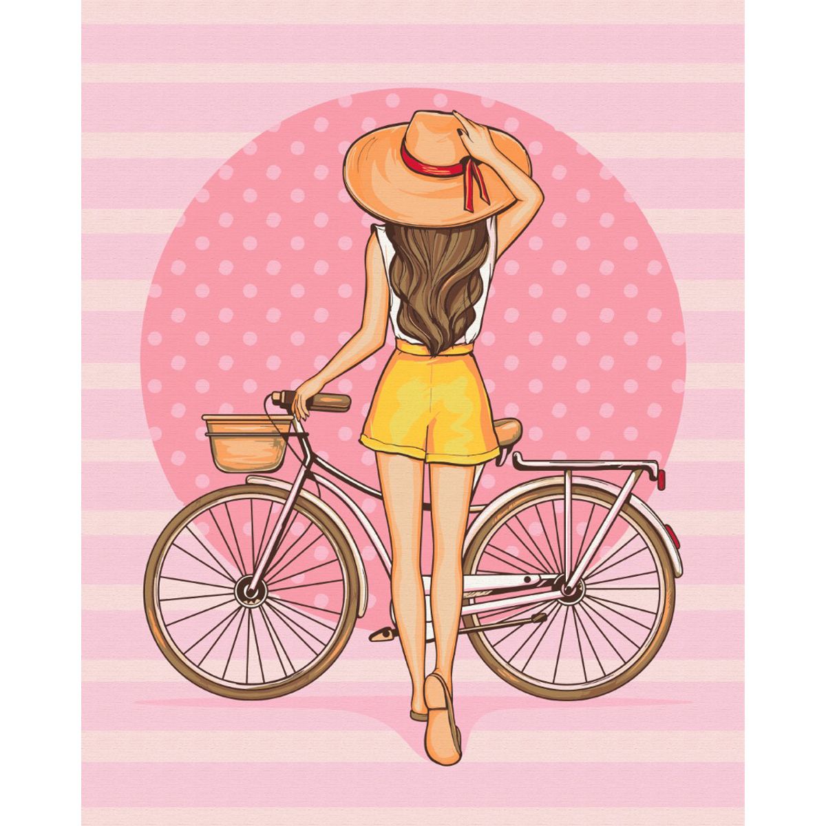 Картина по номерам "Девушка с велосипедом" ★★★