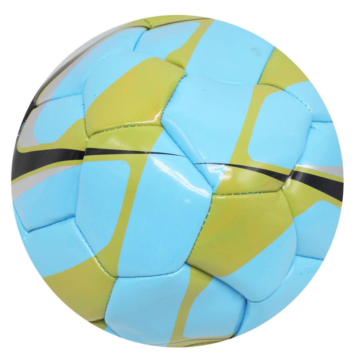 Мяч футбольный детский №5, голубой (PVC)