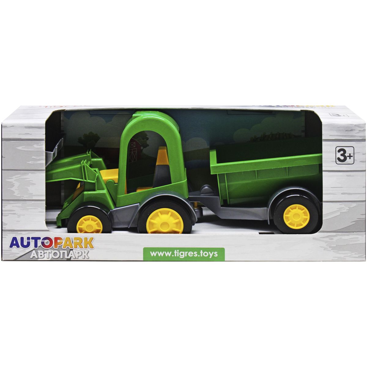Трактор-багги с ковшом зелений