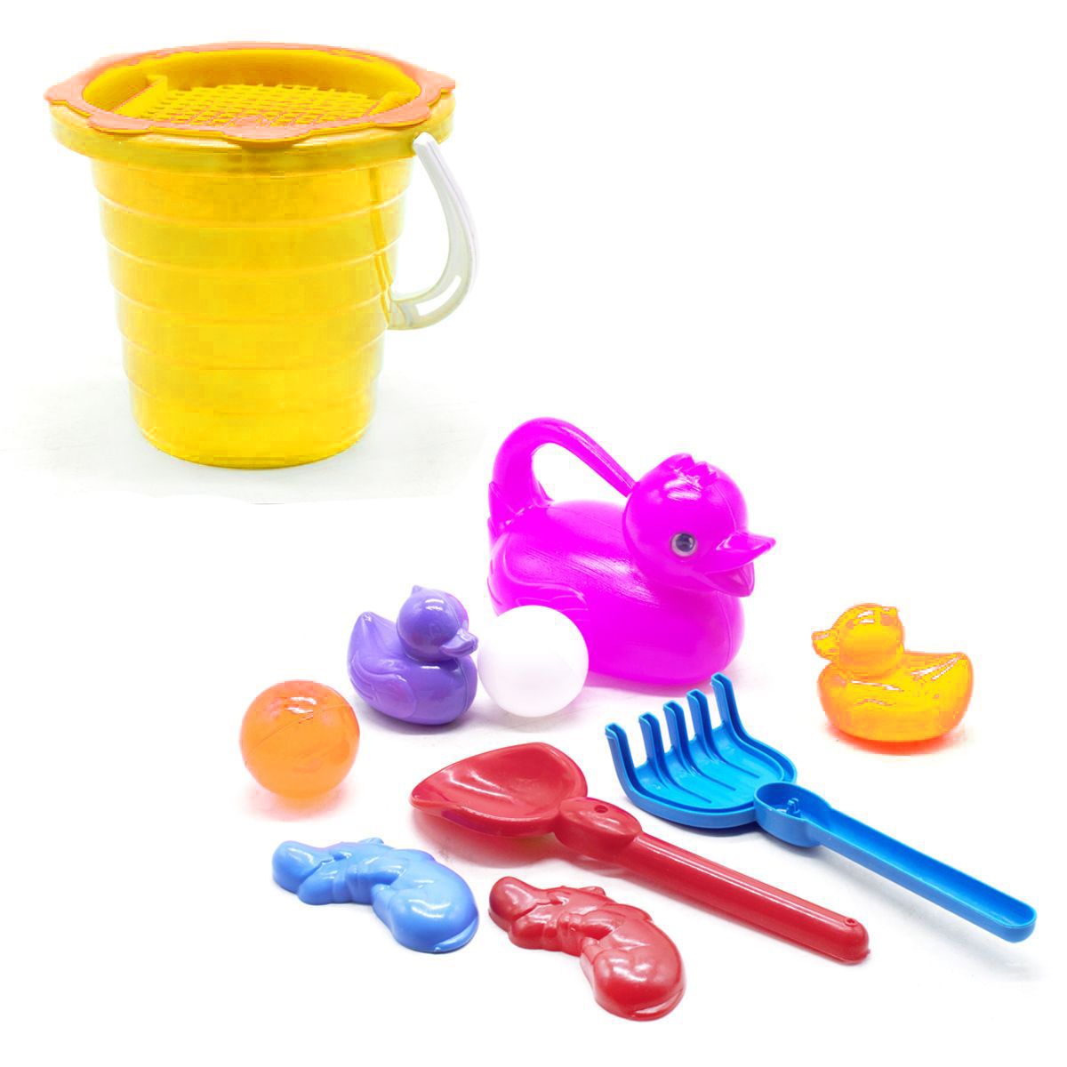 Пісочній набір № 4 з лійкою жовтий  фото 1