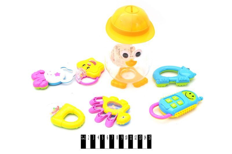 Уцінка.  Набір брязкалець в баночці пингвинчика "Baby Playset" (6 шт) - тріснута кришка, мʼятий блістер