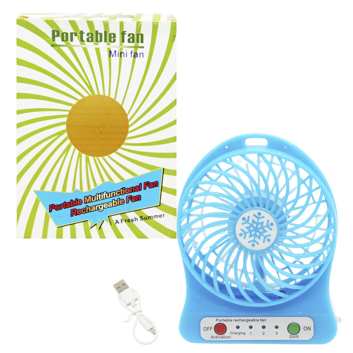 Вентилятор настільний "Portable fan" (блакитний)