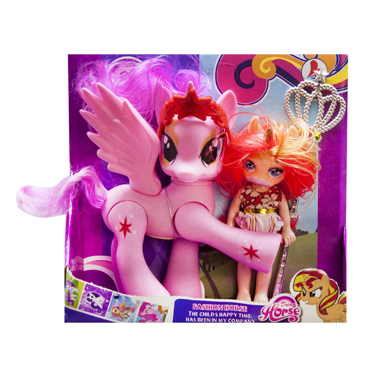 Уцінка.  Набір "Dream Horse: конячка і лялька-поні" (рожева) - в ляльки стерті брови, не товарний вигляд загалом