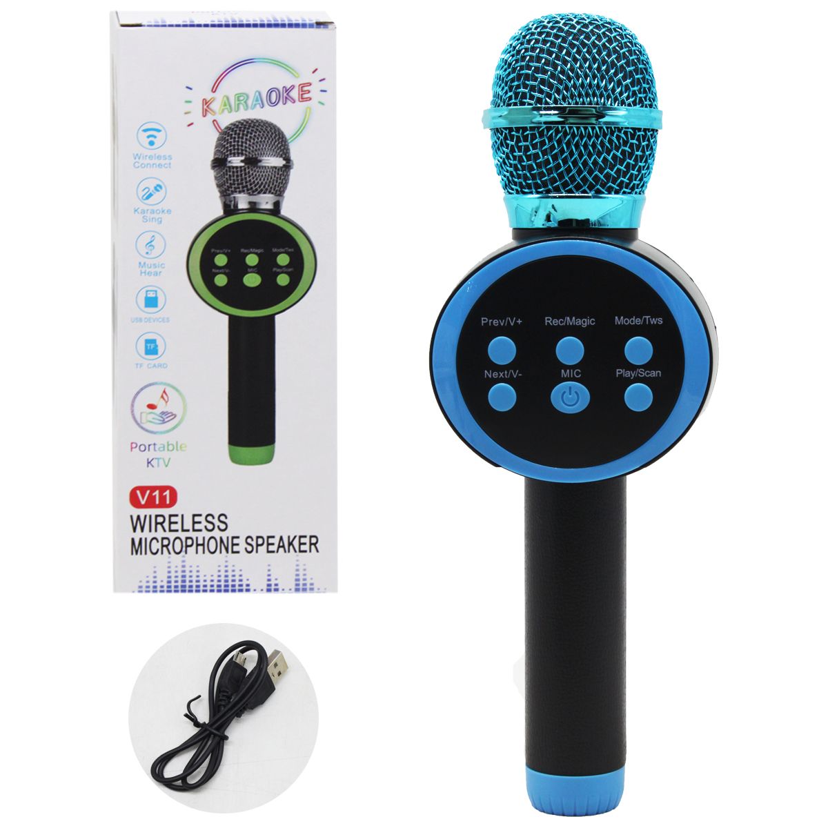 Мікрофон бездротовий "Wireless Microphone", синій фото 1 Мікрофон бездротовий "Wireless Microphone", синій фото 1