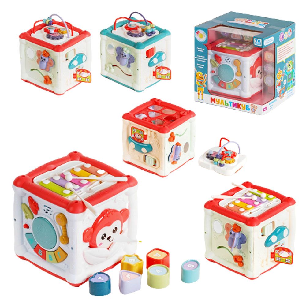 Мультикуб 42666 (12) "TK Group", УКРАЇНСЬКЕ ОЗВУЧУВАННЯ, вивчення літер, форм, кольорів, пісні, сортер, у коробці  фото 1