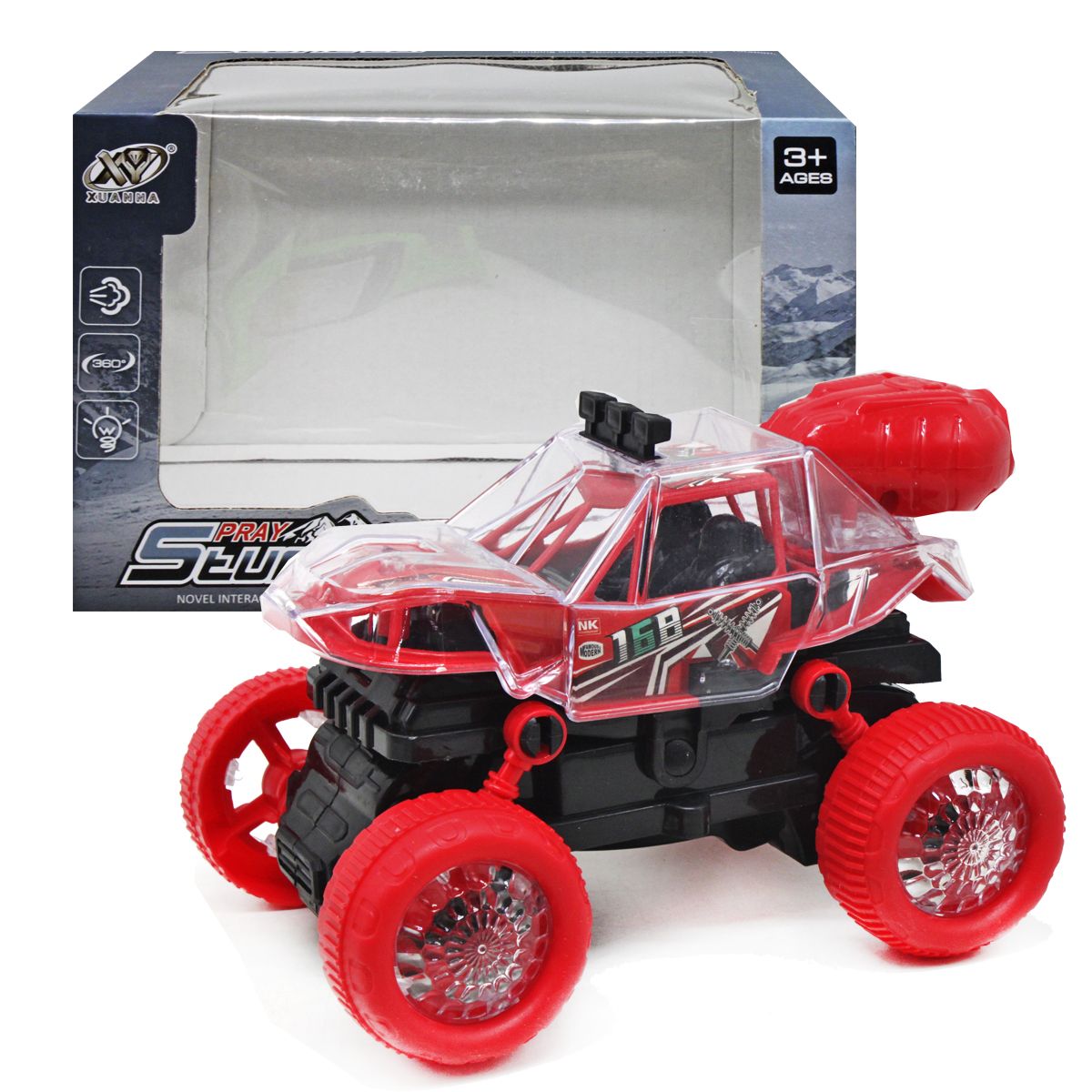 Машинка музична "Stunt Car", з димом (червона)