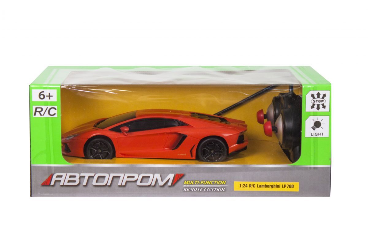 Уценка.  Машинка на радоуправлении "Lamborghini LP700" из серии "Автопром" (оранжевая) - востановленая, нет стабилизатора