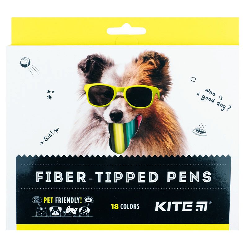Набір фломастерів "Kite Dogs" (18 шт)