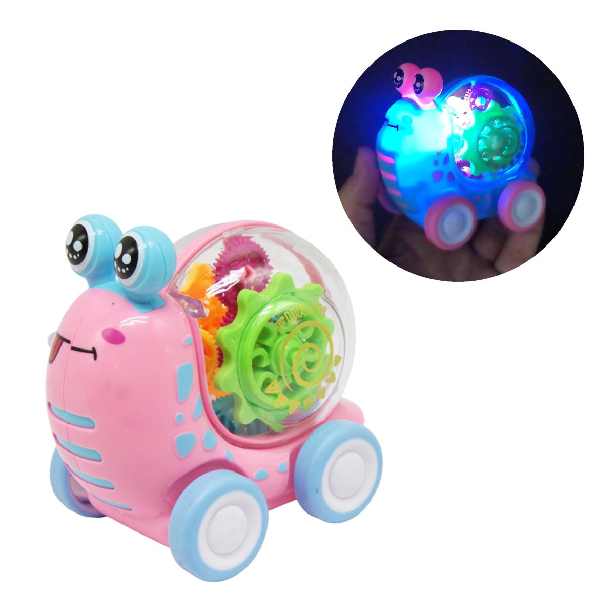 Іграшка "Равлик" інерційний, зі світлом (рожевий)