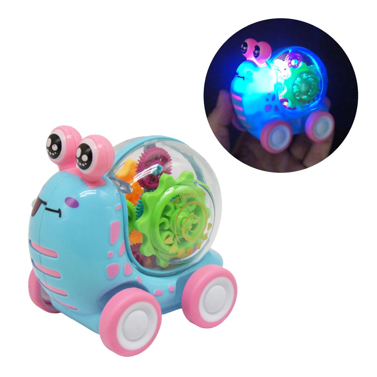 Іграшка "Равлик" інерційний, зі світлом (блакитний)
