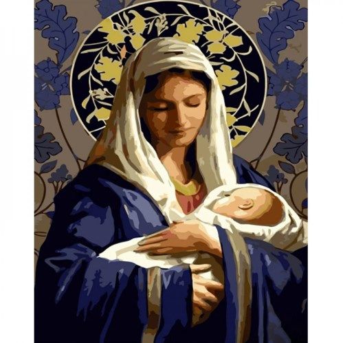 Картина по номерам "Мария с Иисусом" ★★★★