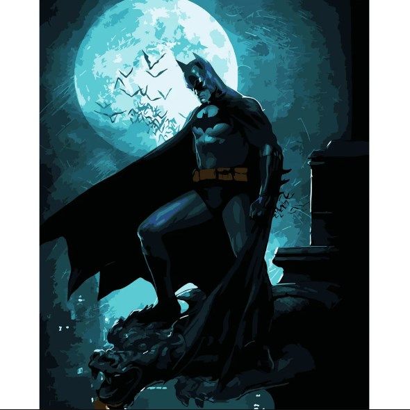 Картина по номерам "Бэтмен в лунном сиянии" ★★★★