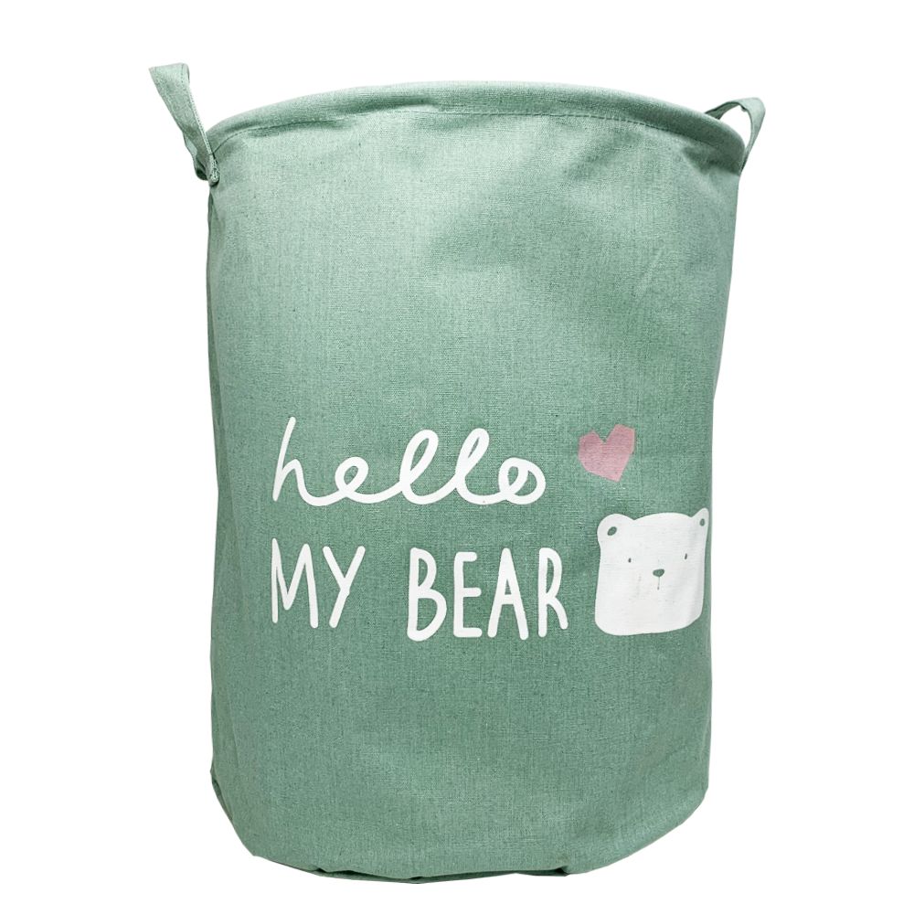 Корзина для игрушек и белья "Hello my bear" (оливковый)