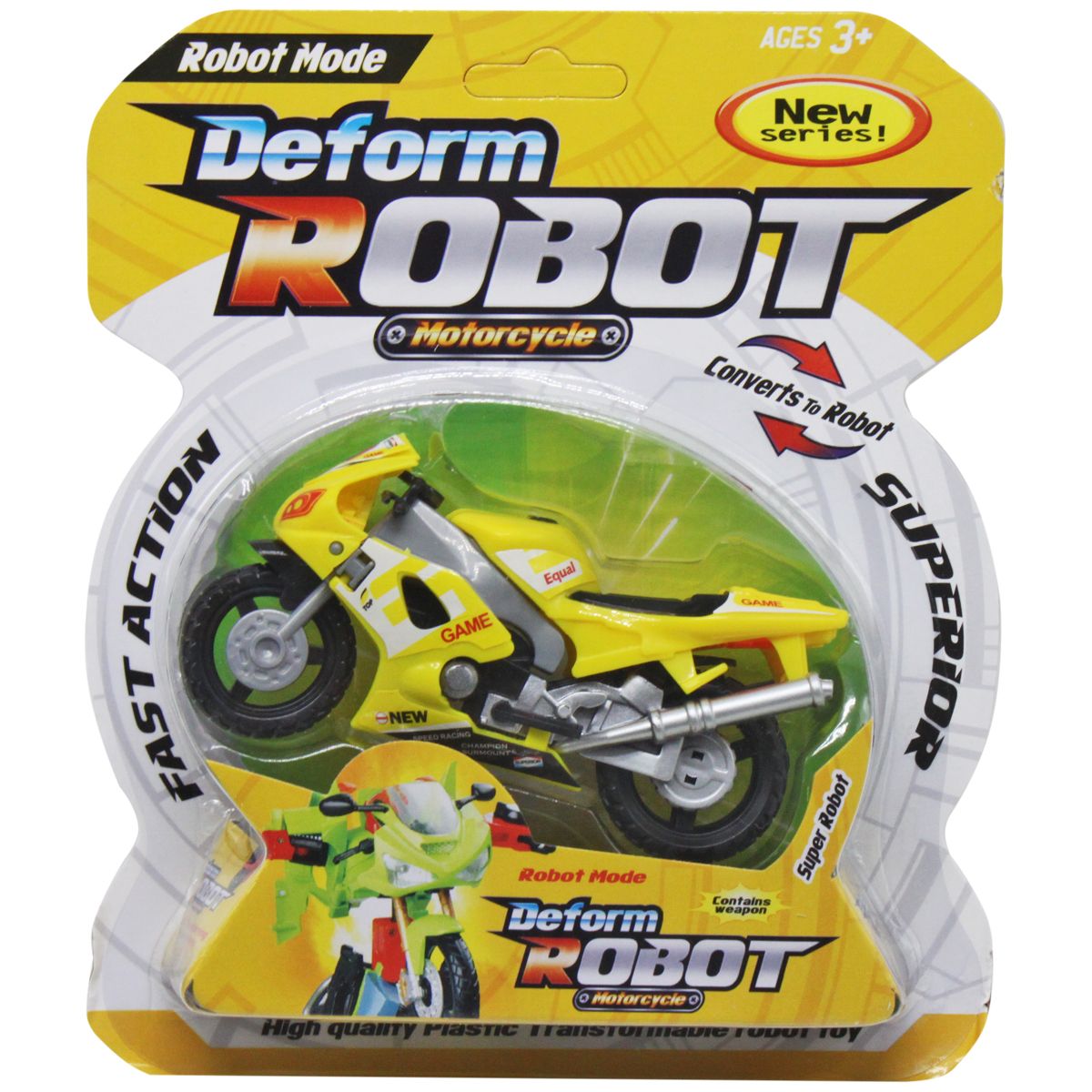 Мотоцикл-трансформер "Deform robot", жовтий