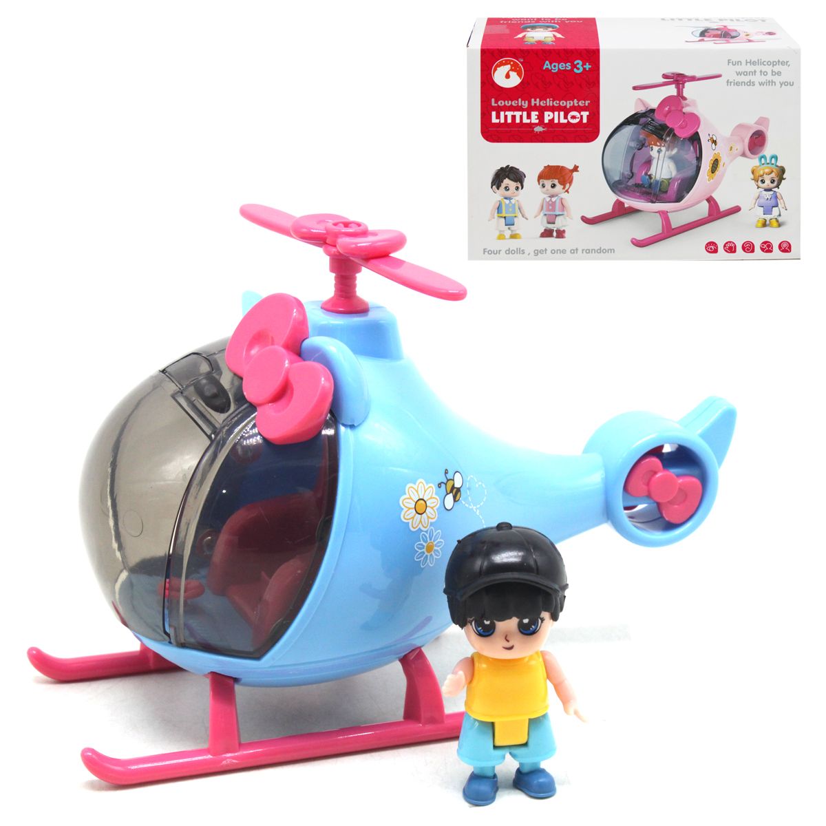 Вертоліт з лялькою "Little Pilot" (блакитний)  фото 1