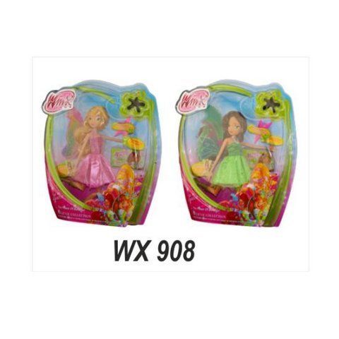 Уценка.  Кукла "Winx" WX908 (36шт/2) 2 вида, шарнир, съем/крылья, расческа, под слюдой 32*30 см - Повреждена упаковка