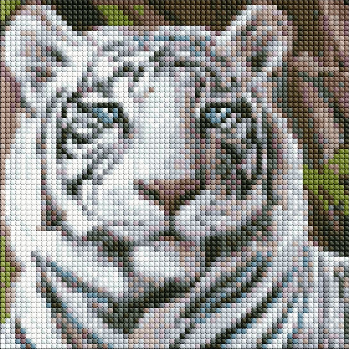 Алмазна мозаїка без підрамника "Бенгальський тигр" 20х20 см