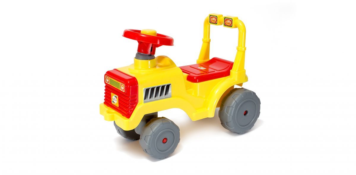Уцінка.  Каталка "Бебі Трактор" (жовта) - Тріщина спереду