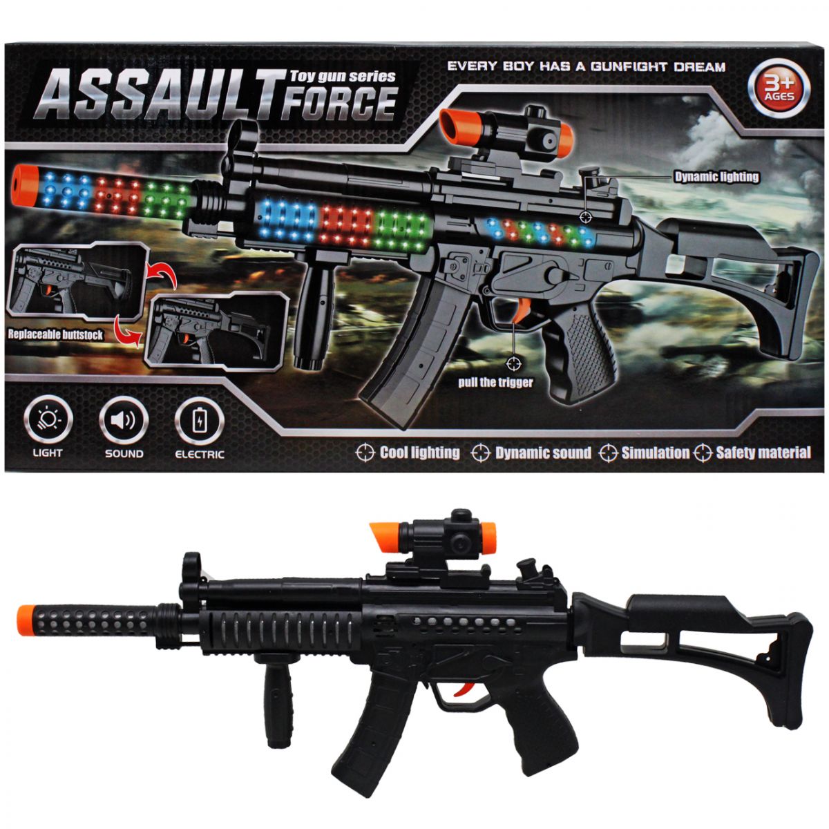 Автомат "Assault Force" со светом и звуком  фото 1