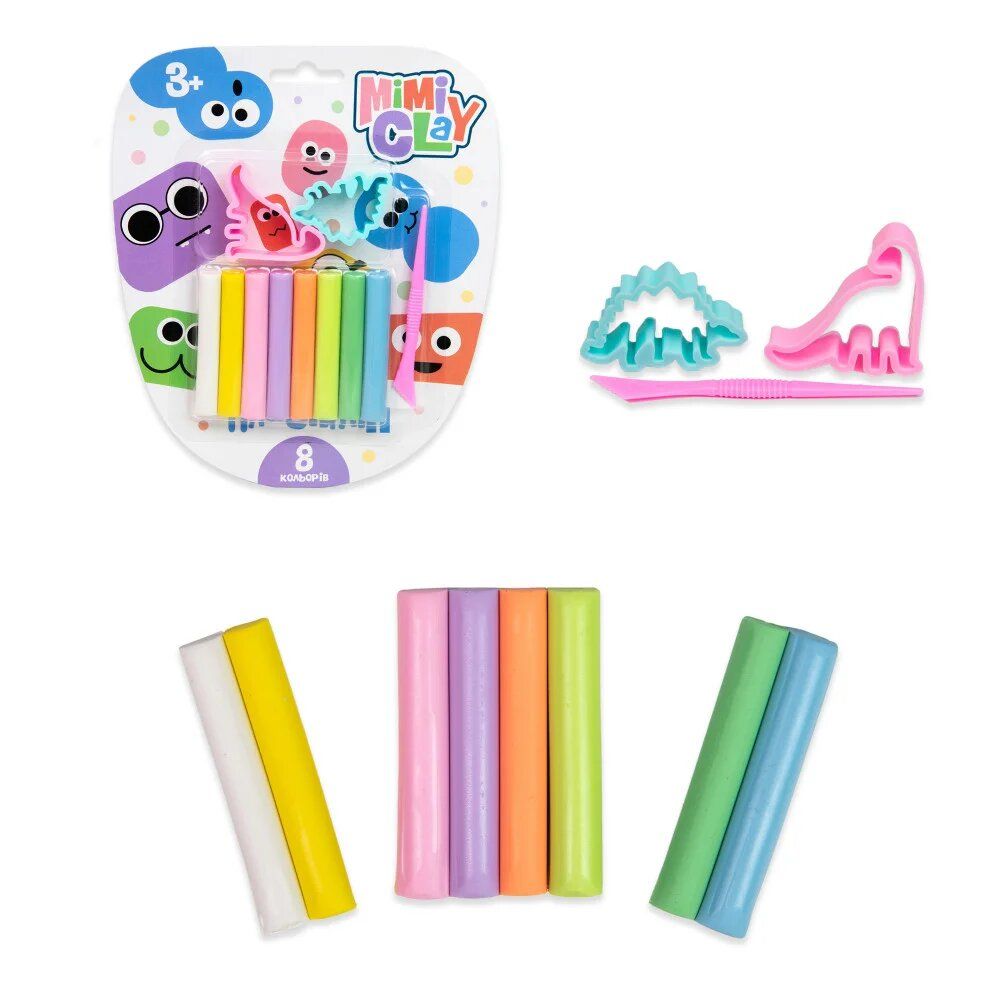 Набір для творчості "Дитячий пластилін: Mimi clay", 6 кольорів, формочки