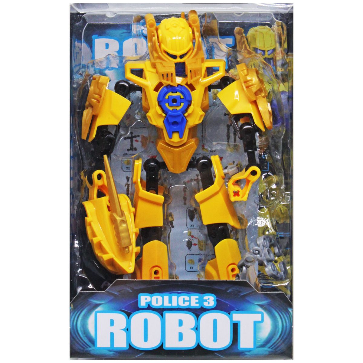 Трансформер "Police 3 Robot", жовтий (18 см)