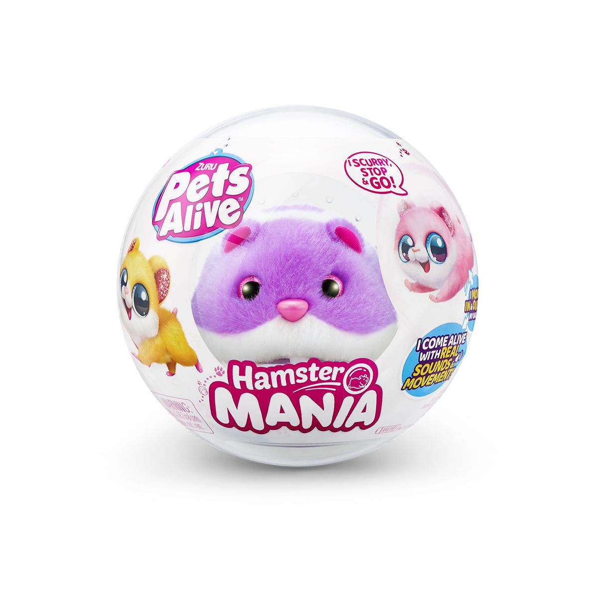 Интерактивная мягкая игрушка S1 - Забавный хомячок (фиолетовый)