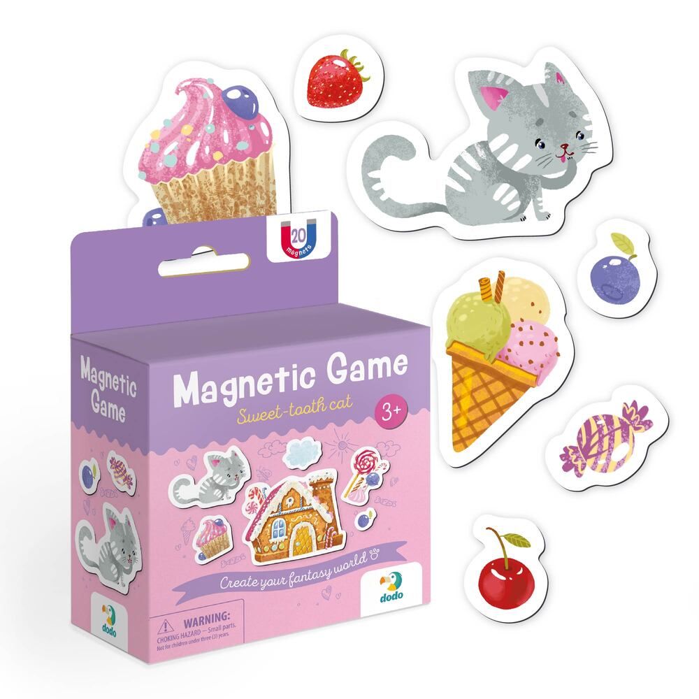 Магнитная игра "Котик-сладкоежка" (20 магнитов)