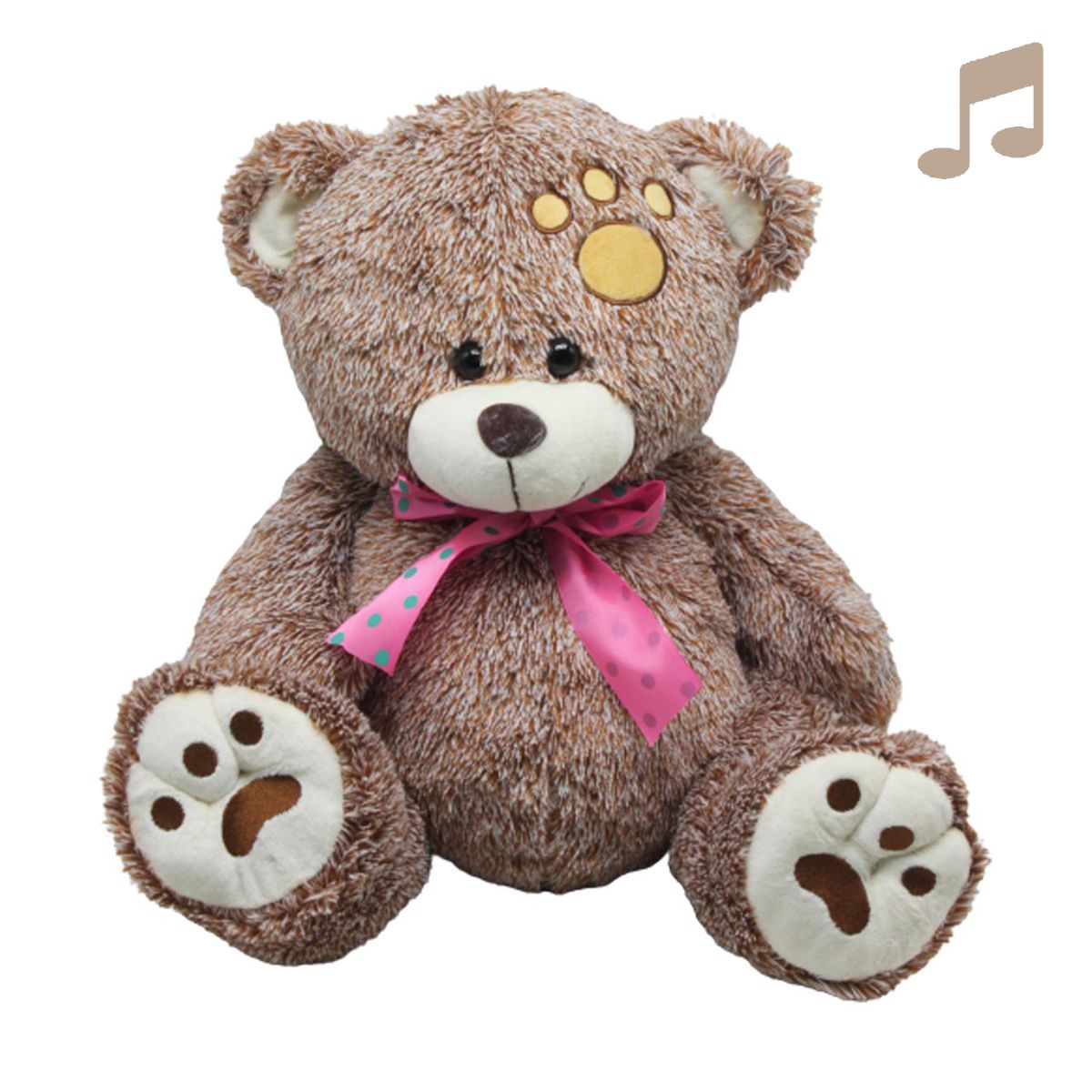 Мʼяка іграшка музична "Ведмедик Баффі" (40 см), коричневий