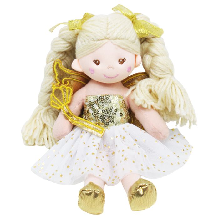 Мягкая кукла "Ангелочек", золотистая (23 см)