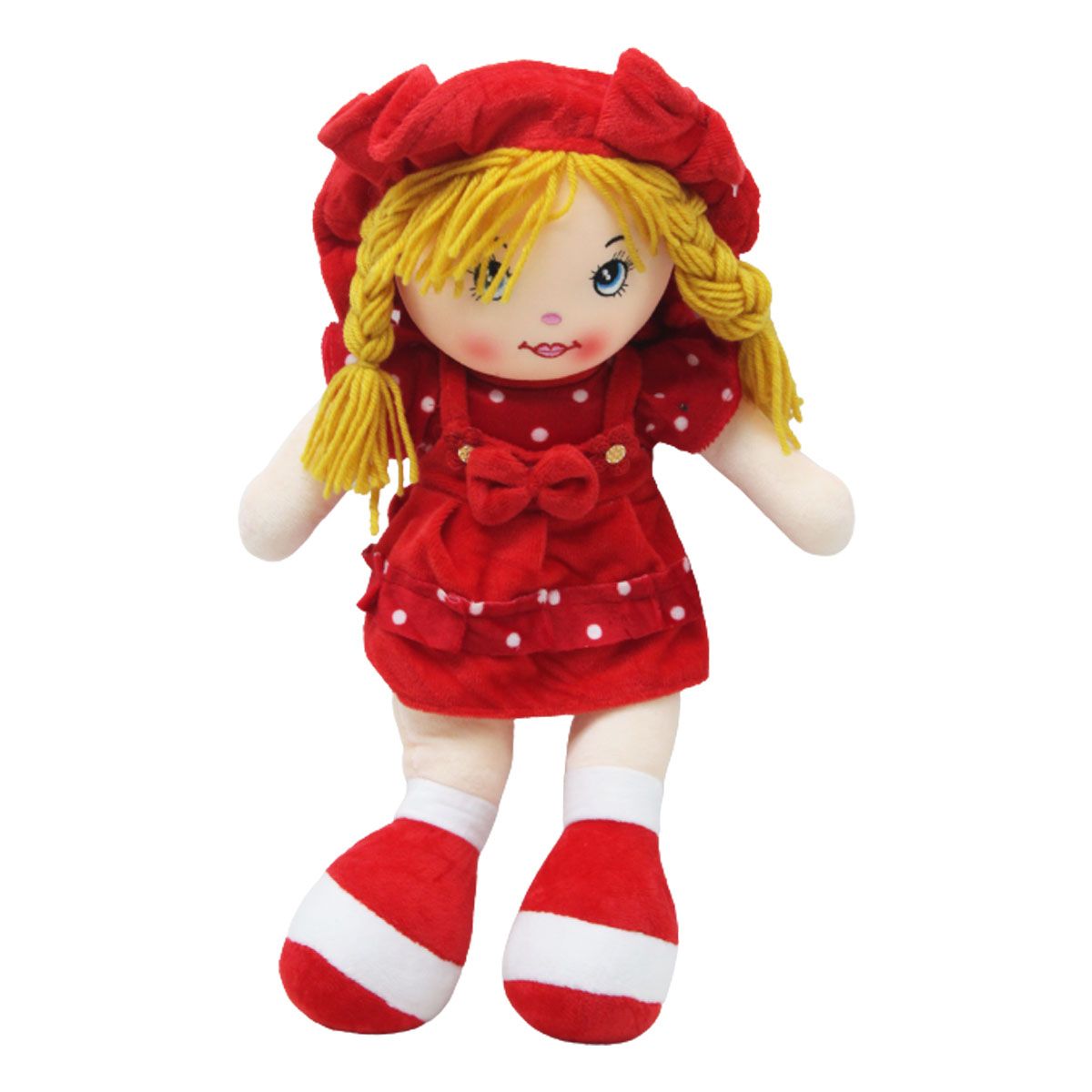 Мʼяка лялька "Катя" у червоному (42 см)