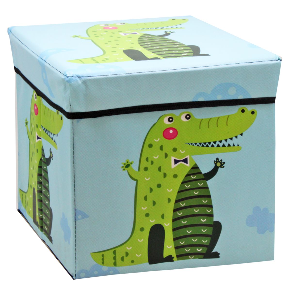 Кошик-пуфик для іграшок "Крокодил" (блакитний)