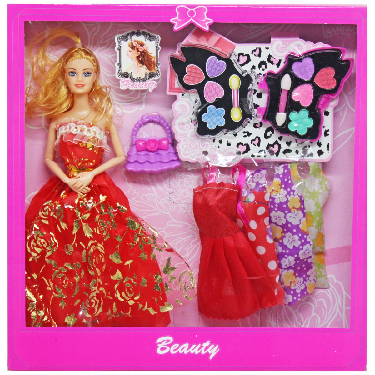 Кукольный набор "Beauty" с косметикой (красный)