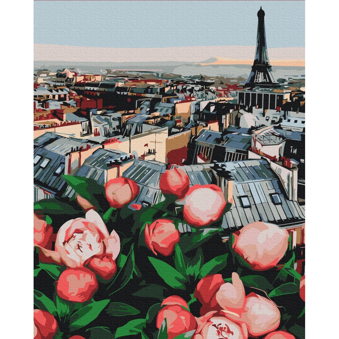 Картина за номерами "Піони з видом на Париж" ★★★★