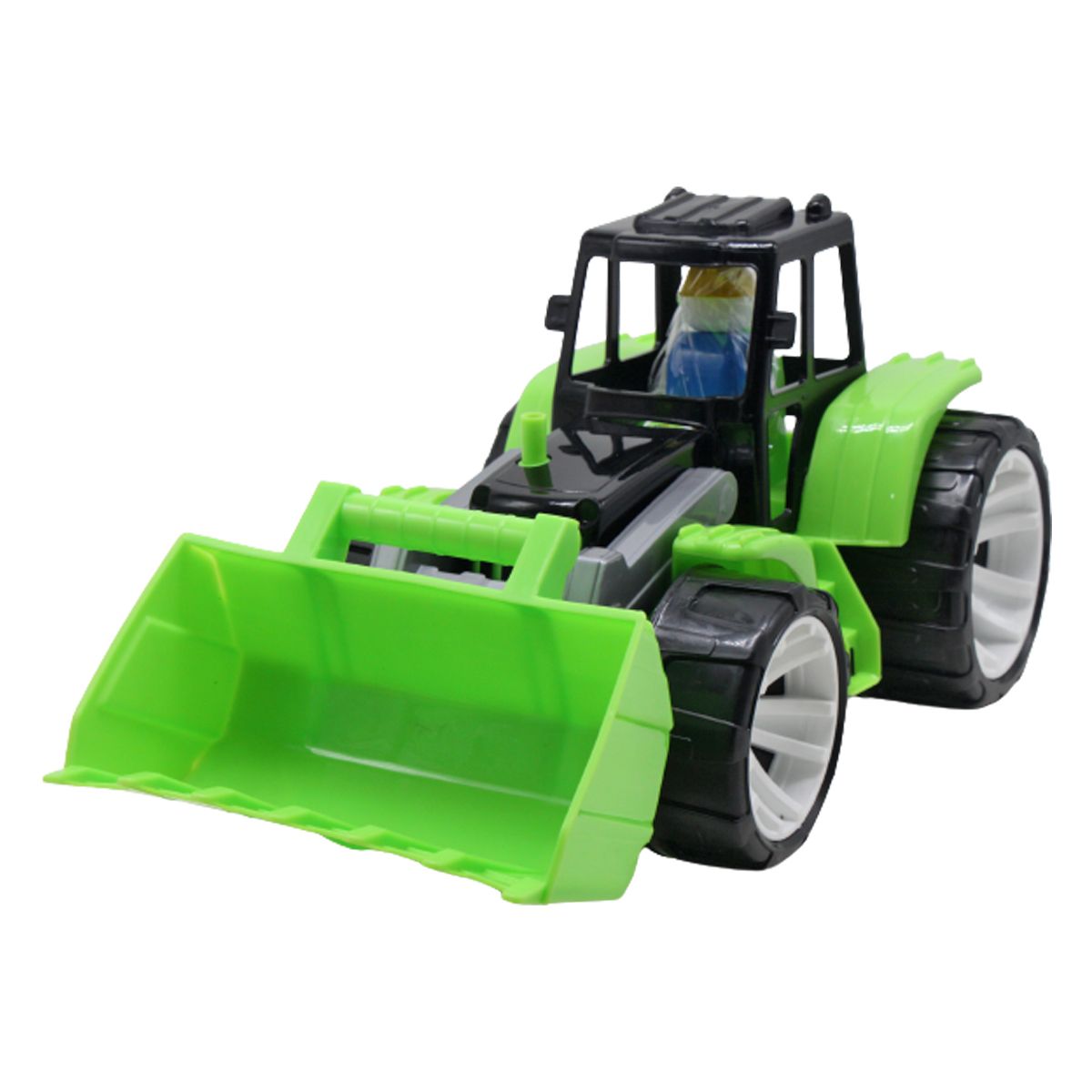 Пластиковый трактор с ковшом (черно-зеленый)