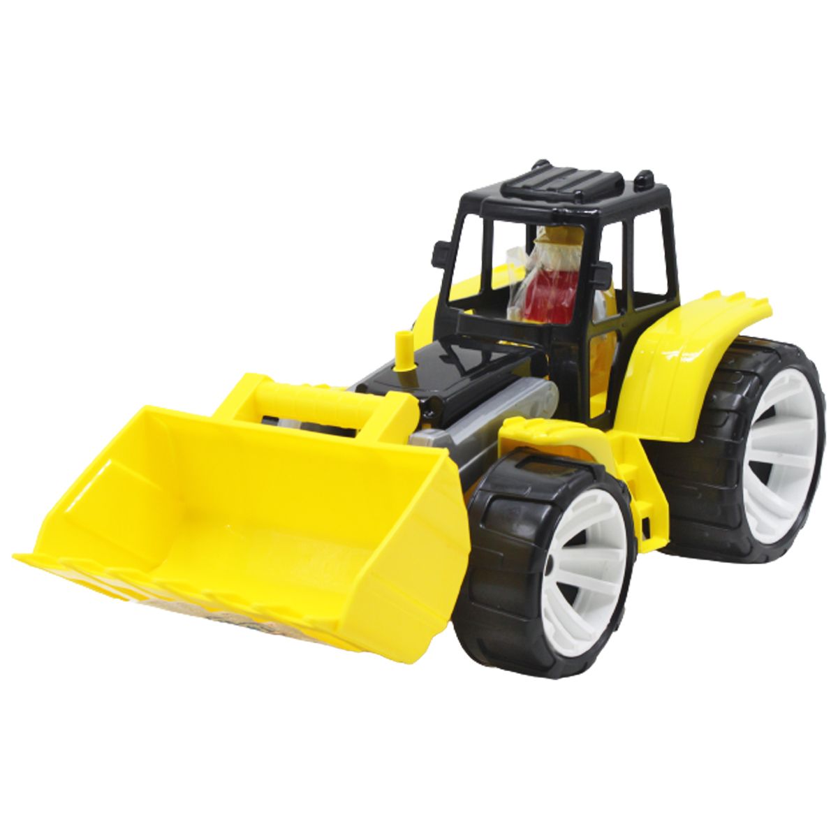 Пластиковий трактор із ковшем (чорно-жовтий)