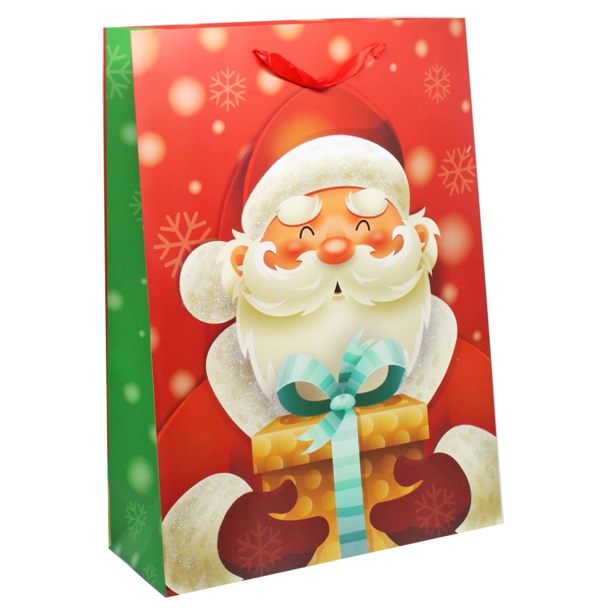 Пакет подарунковий, новорічний 406 х 165 х 553 мм Санта-Клаус