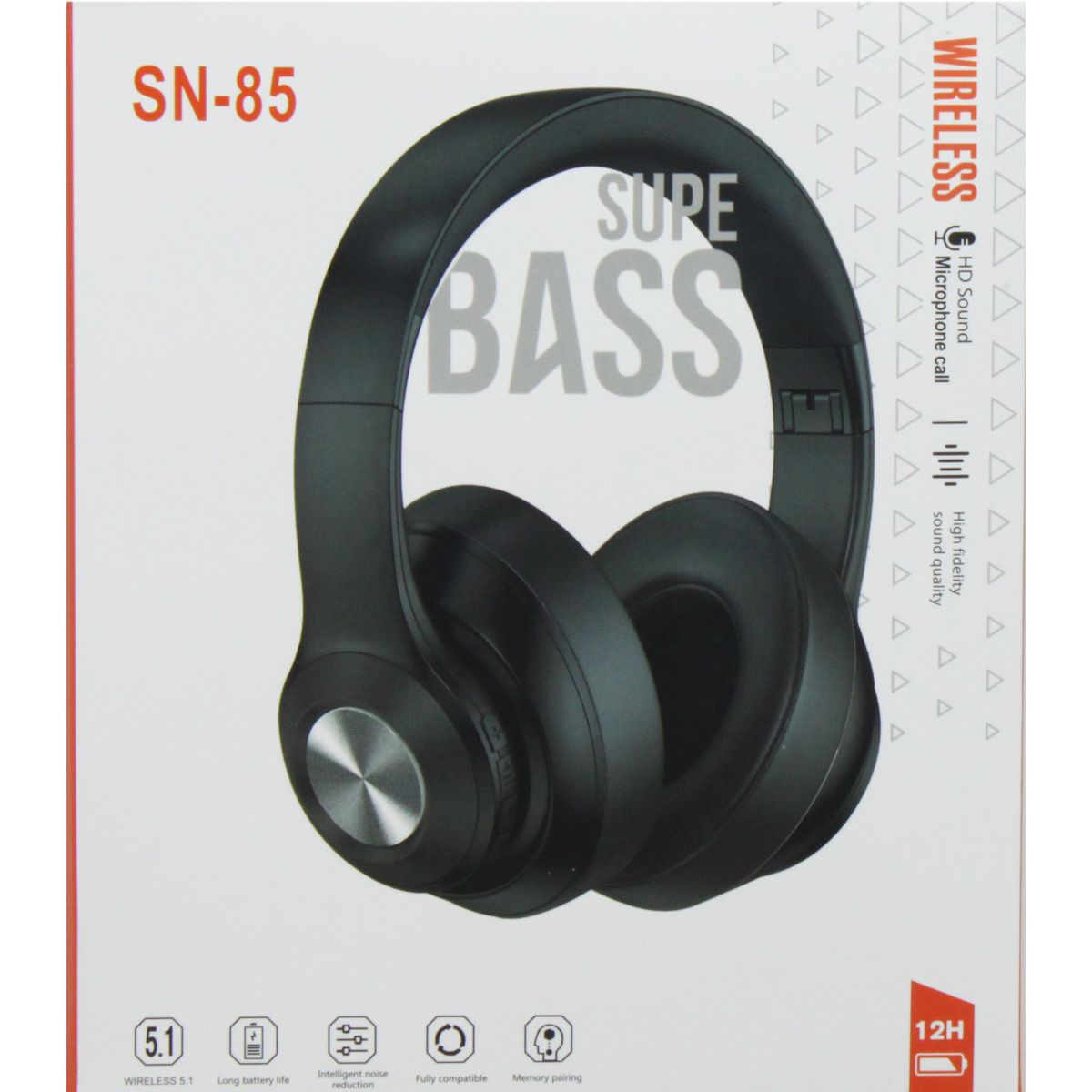 Бездротові навушники "Wir Super Bass" (чорні)