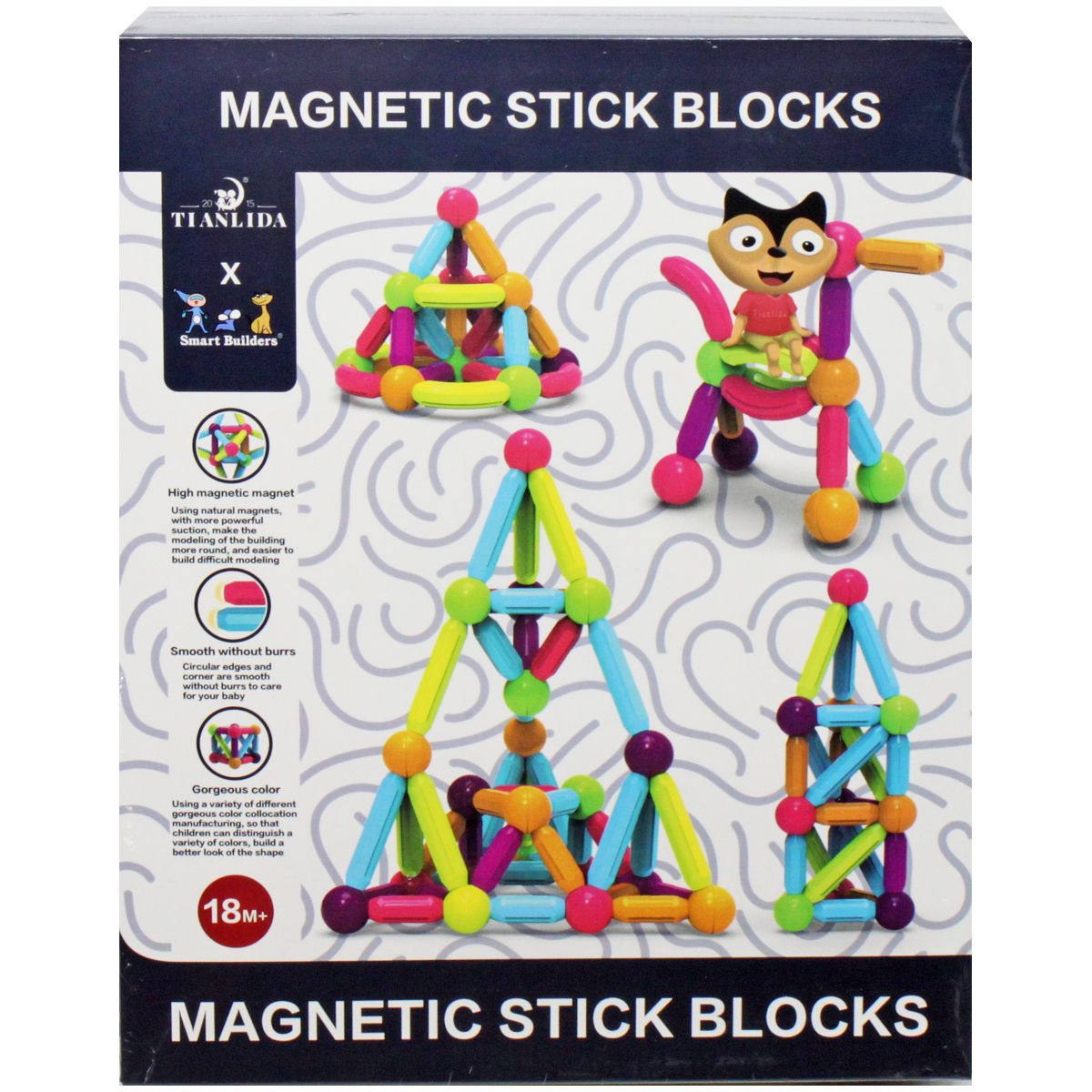 Конструктор магнитный "Magnetic stick blocks" (46 дет)