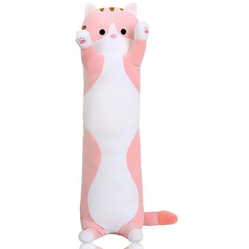 Мʼяка іграшка-обіймашка "Кіт-батон", рожевий, 70 см