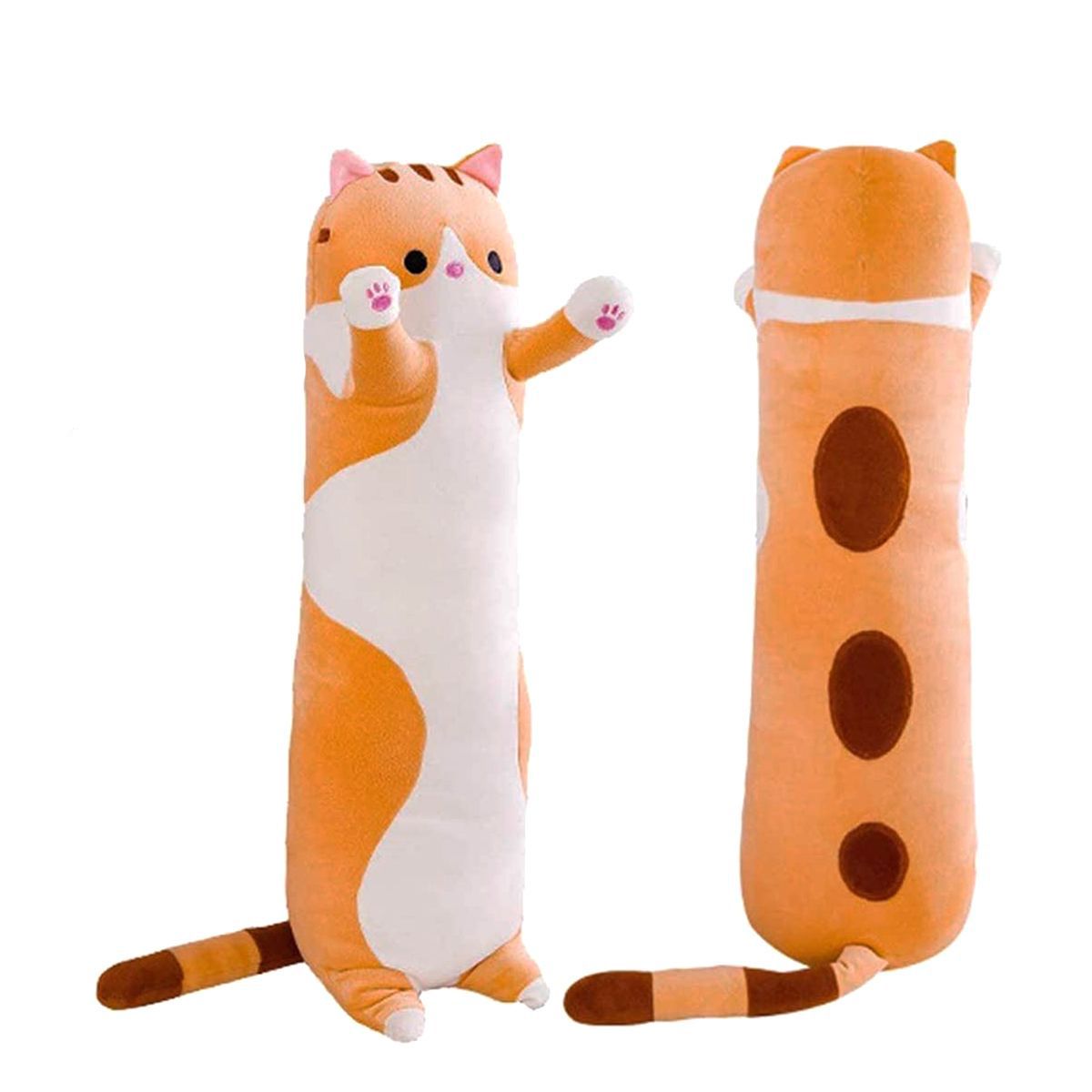 Мʼяка іграшка-обіймашка "Кіт-батон", помаранчевий, 70 см