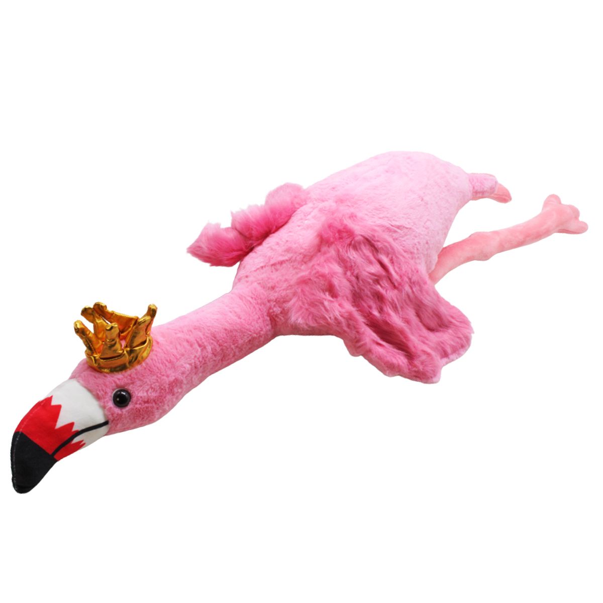 Мʼяка іграшка "Фламінго-обіймусь", в короні, 100 см (рожевий)