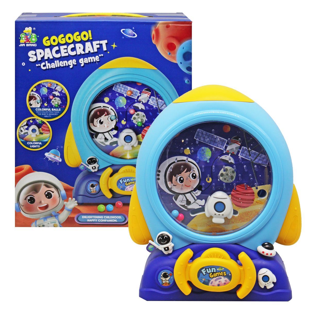 Уценка.  Игра "Поймай шарик: Spacecraft" (голубая) Не крутится основа с шариками