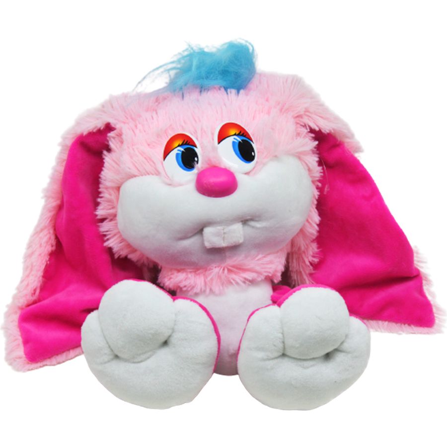 Мʼяка іграшка "Зайка-коротунчик", 30 см, рожевий з малиновим