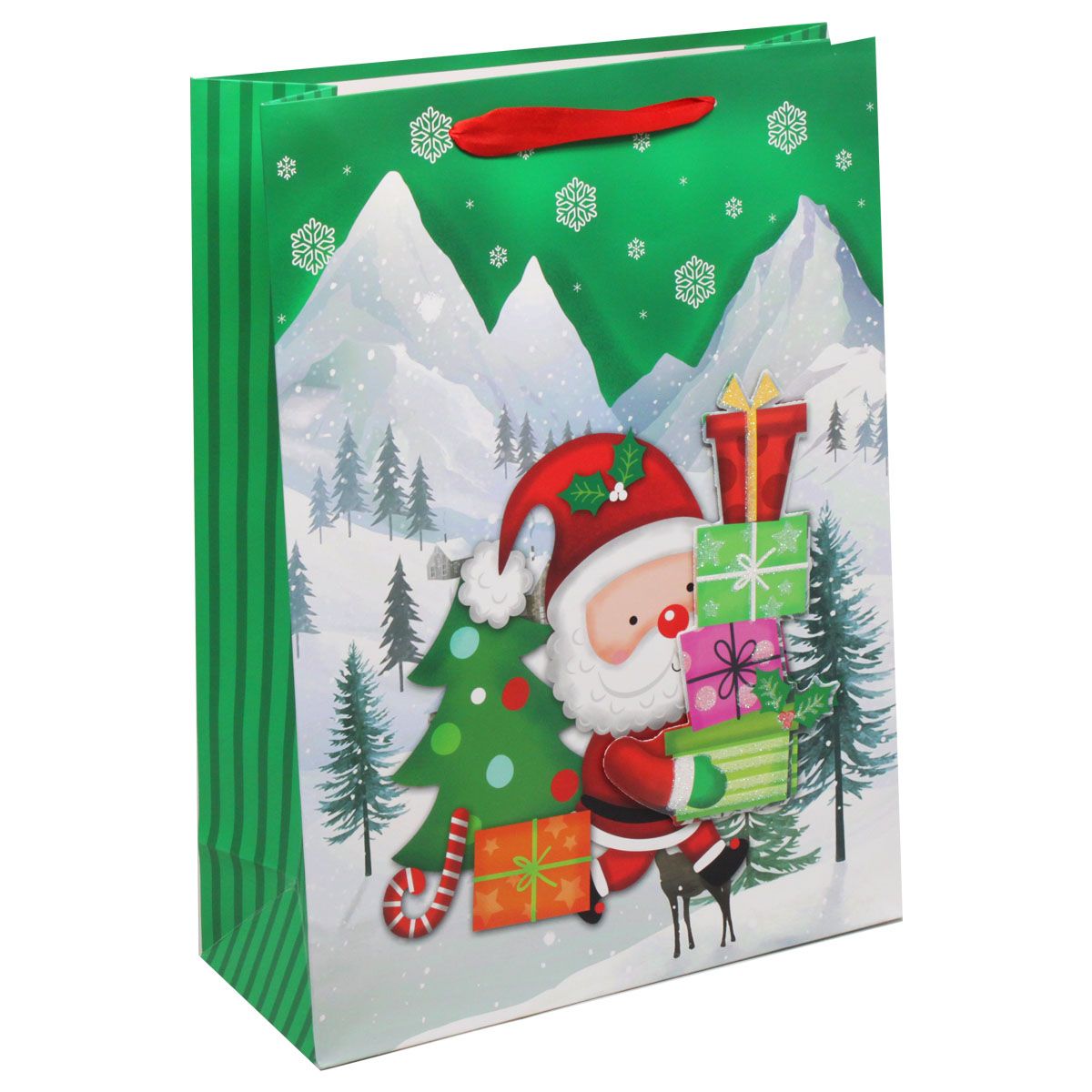Пакет подарунковий "Санта з подарунками" (30х40 см)