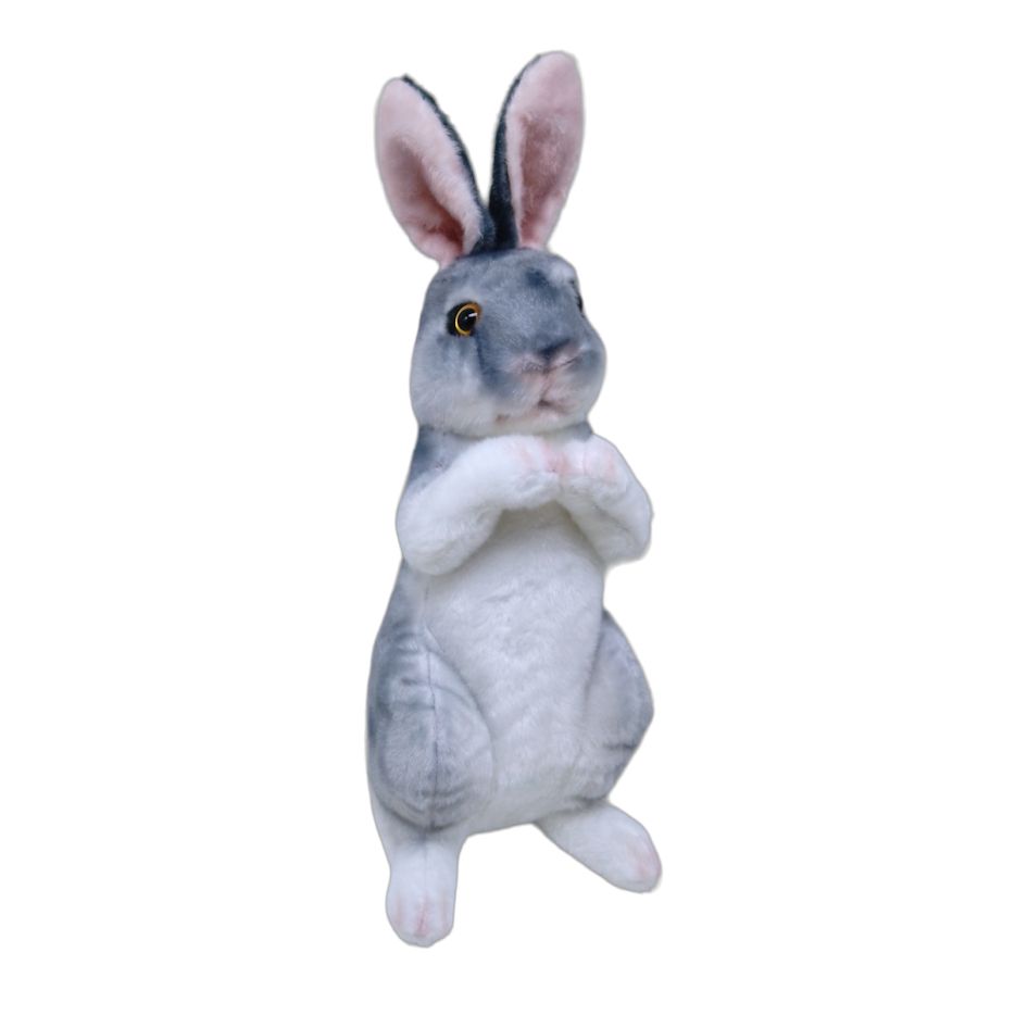 Мʼяка іграшка "Заєць", сірий (40 см)