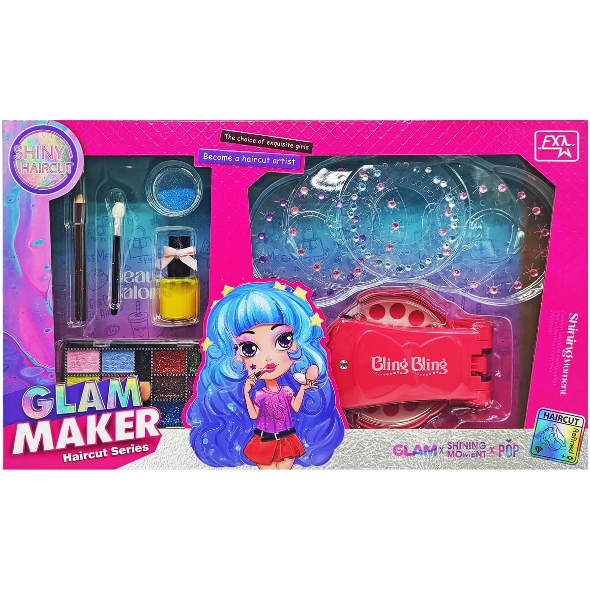 Набір косметики із кристалами для волосся "Glam maker"