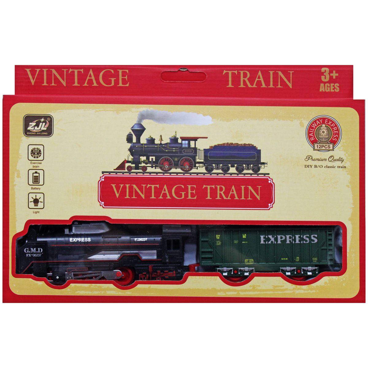 Железная дорога "Vintage train" (12 элем)