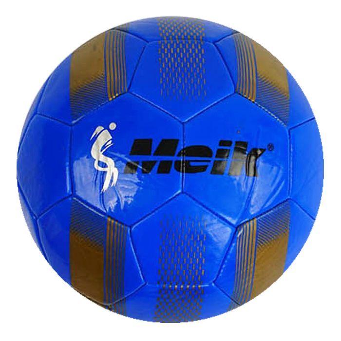 Уценка.  Мяч футбольный №5 лакированный "Meik", синий чуть потерта золотая краска