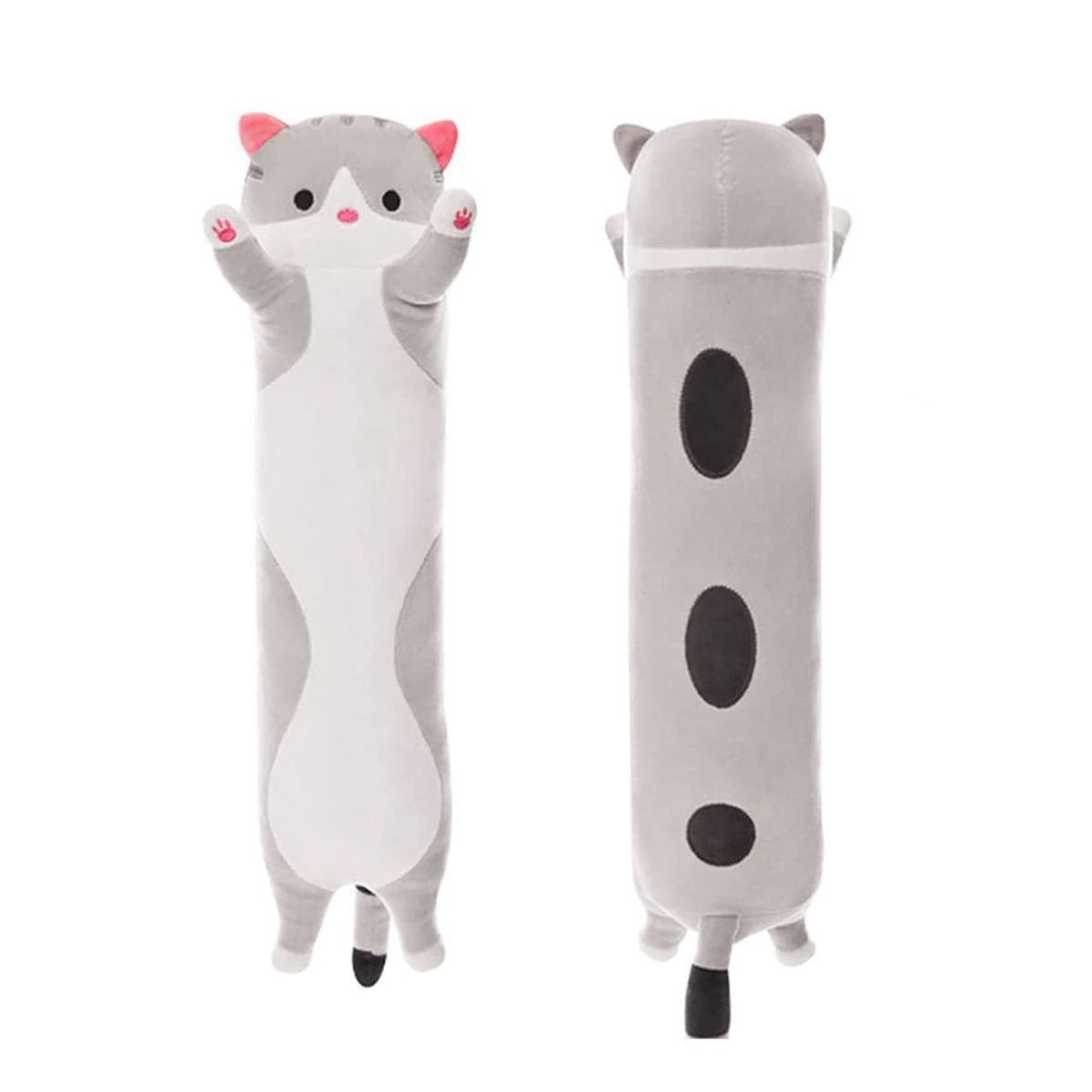 Мʼяка іграшка-обіймашка "Кіт батон", 45 см (сірий)