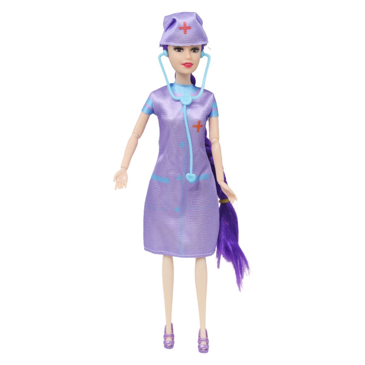 Уценка.  Кукла "Медсестра" в фиолетовом - сломана рука и нога